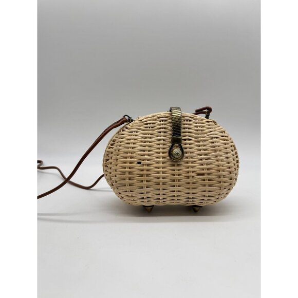 PATRICIA NASH Nissaki rattan mini crossbody bag + Dust bag NATURAL - Picture 5 of 11